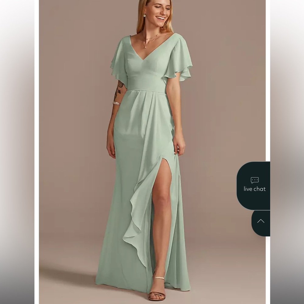 Elegant Sage Green Maxi Dress/ dusty sage bridesmaid dress